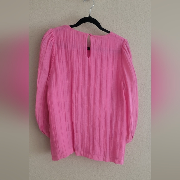 Jade bubble gum pink textured fabric  blouse - Picture 3 of 6